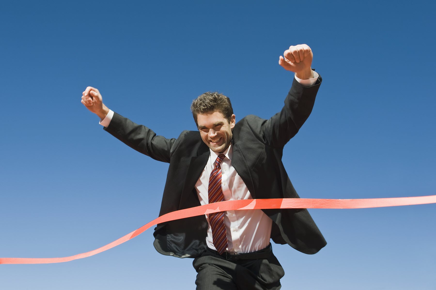 Business Man in Finish Line