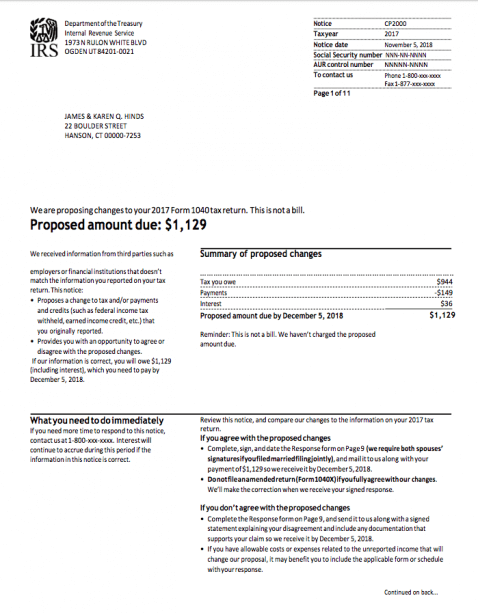 How To Respond To Irs Notice Cp2000