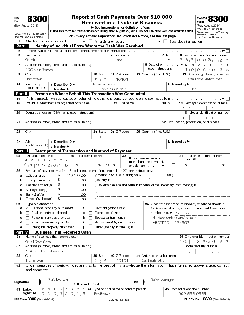 IRS Form 8300 - The Definitive Guide - SuperMoney