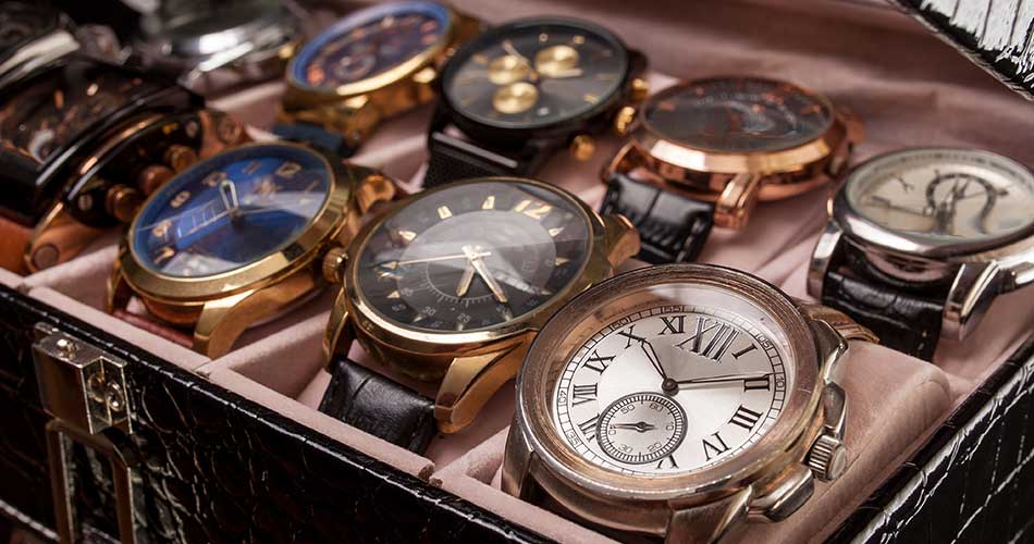 Box with luxury watches