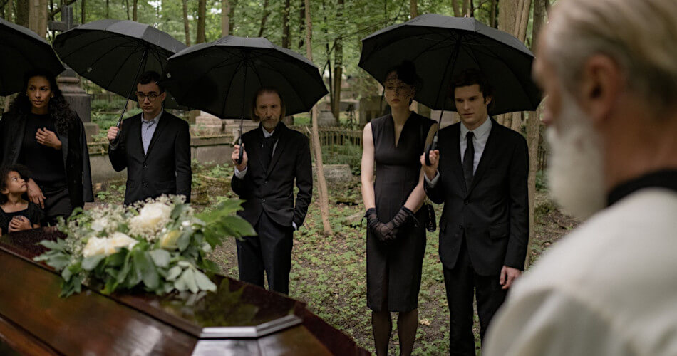 a funeral underway