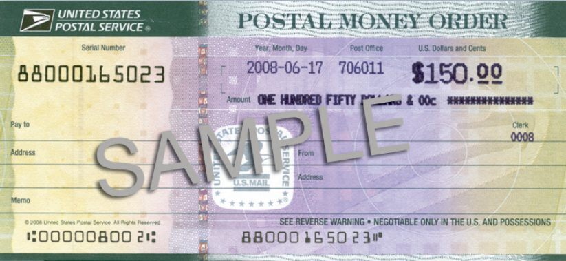 money order sample