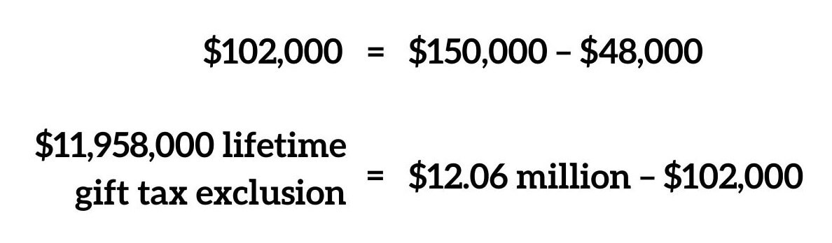 Ejemplo de cálculo del impuesto sobre donaciones para la exención vitalicia